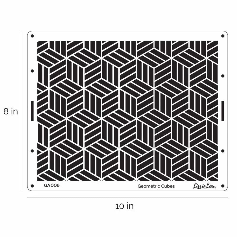 LissieLou Geometric Cubes Full Size Cake Stencil