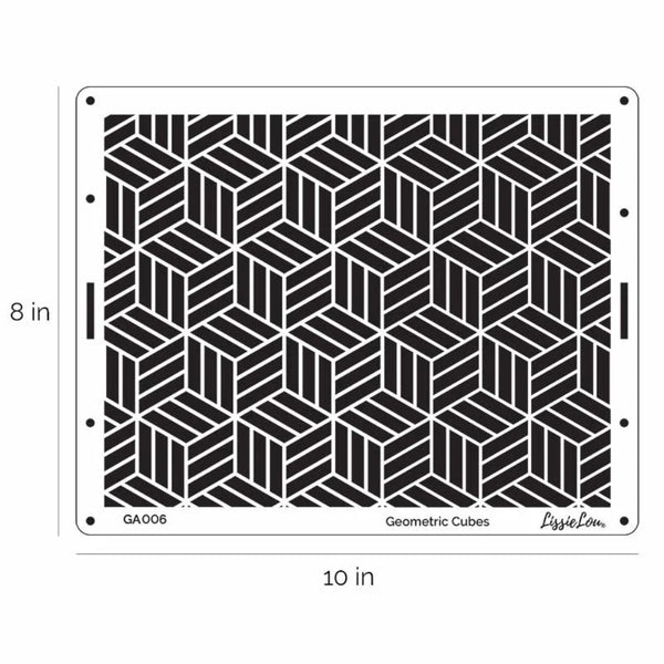 LissieLou Geometric Cubes Full Size Cake Stencil