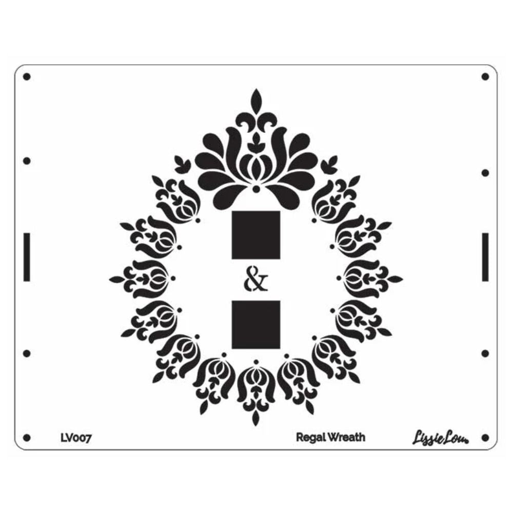 LissieLou Regal Wreath Monogram Cake Stencil Set