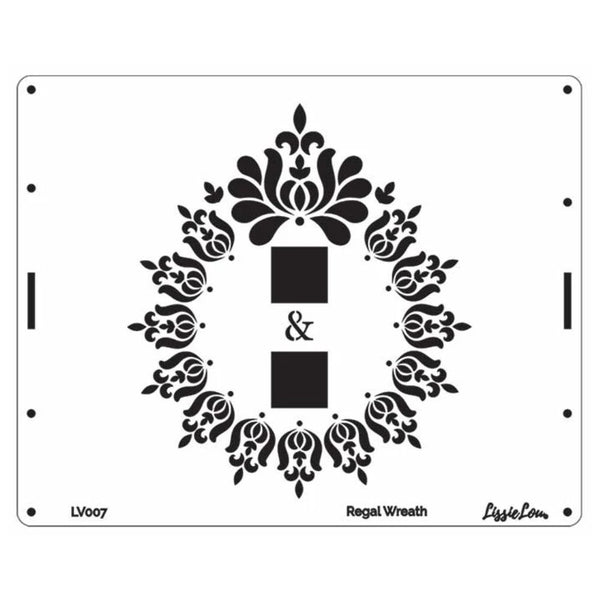 LissieLou Regal Wreath Monogram Cake Stencil Set