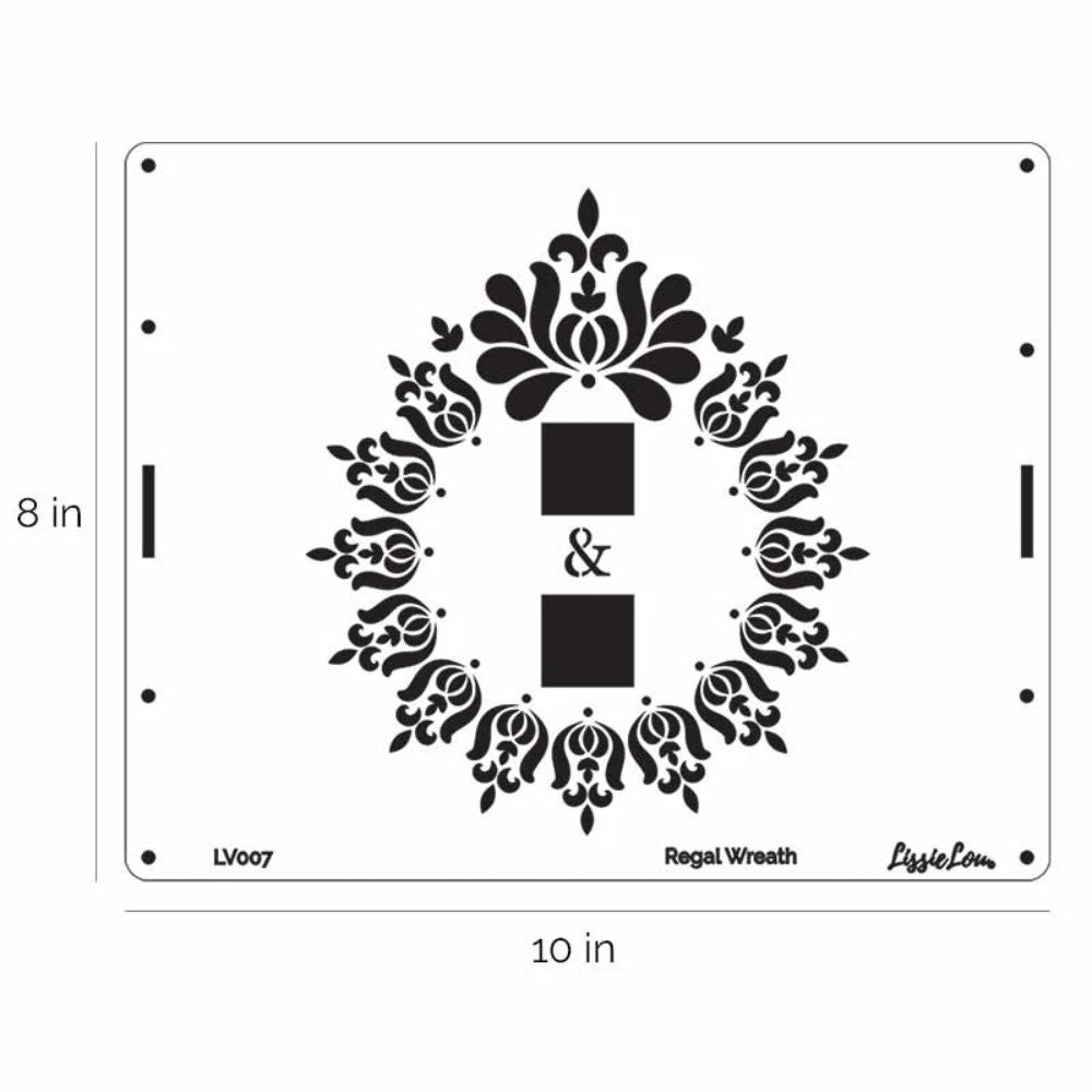 LissieLou Regal Wreath Monogram Cake Stencil Set
