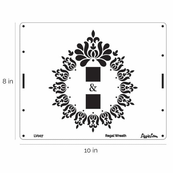 LissieLou Regal Wreath Monogram Cake Stencil Set