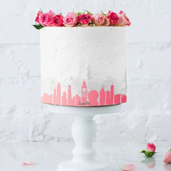 LissieLou London City Skyline Border Cake Stencil