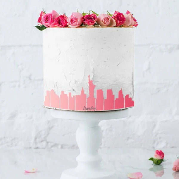 LissieLou New York City Skyline Border Cake Stencil