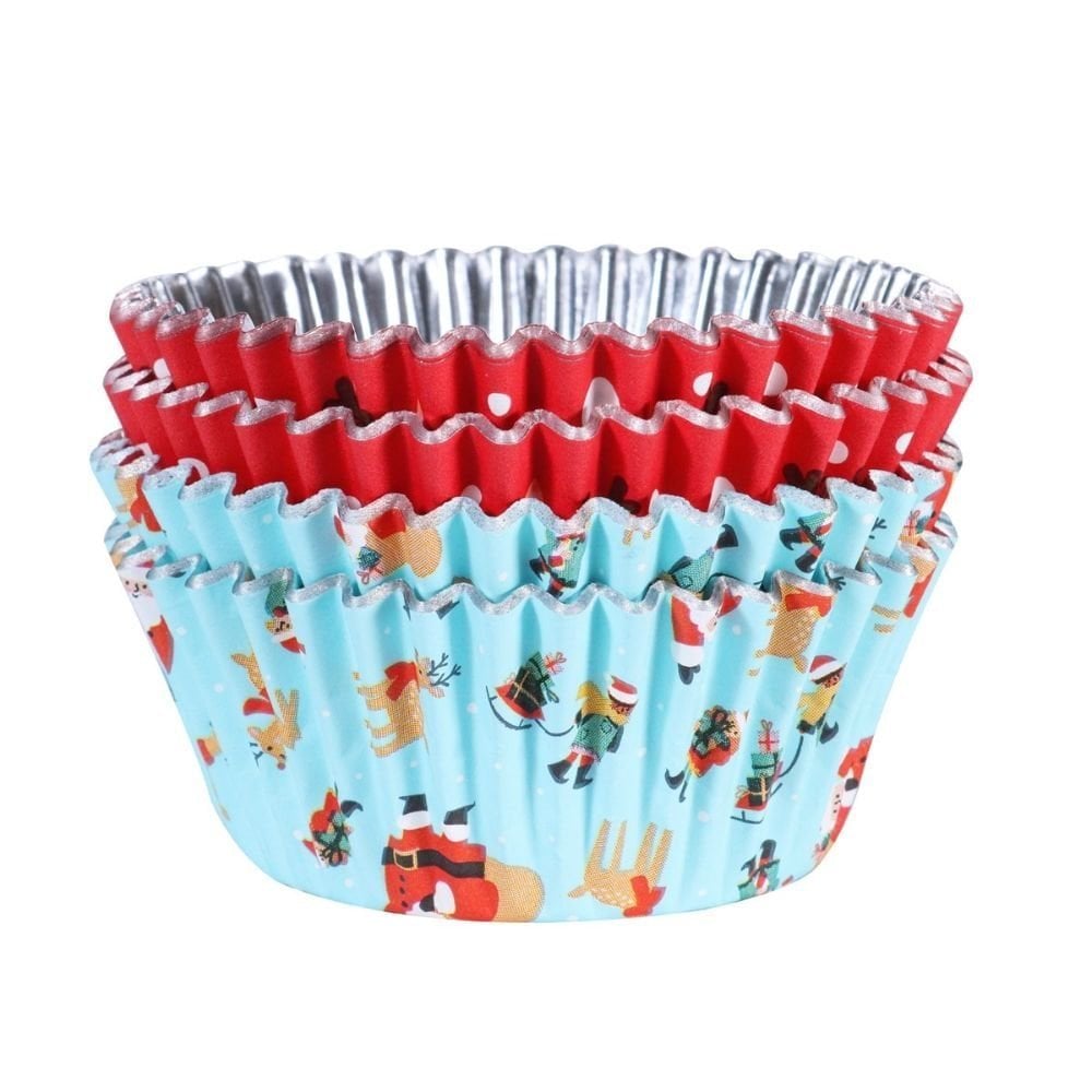 PME Santa & Rudolph Christmas Foil-lined Cupcake Cases x 60