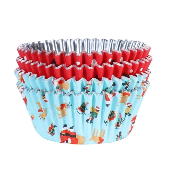 PME Santa & Rudolph Christmas Foil-lined Cupcake Cases x 60
