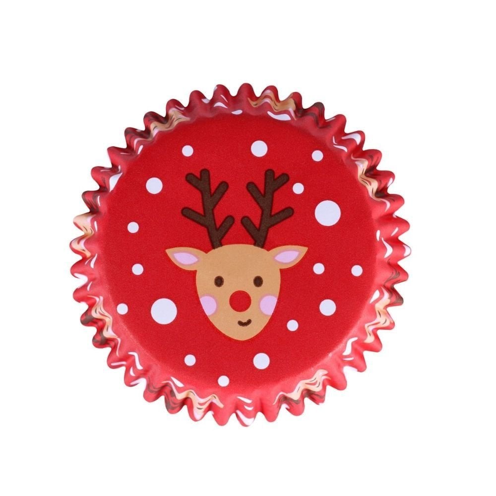 PME Santa & Rudolph Christmas Foil-lined Cupcake Cases x 60