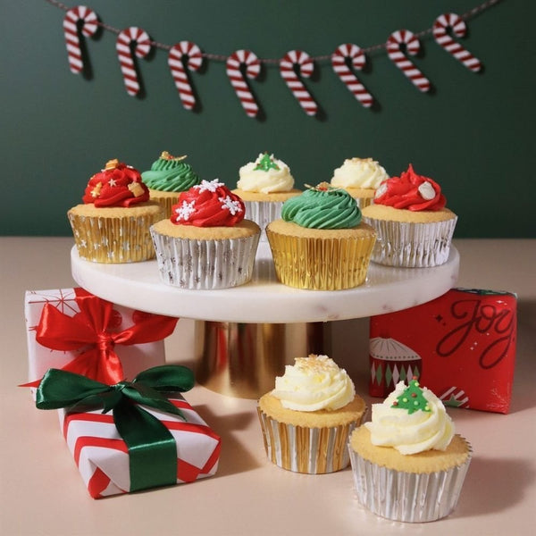 PME Metallic Gold & Silver Christmas Foil-lined Cupcake Cases x 100