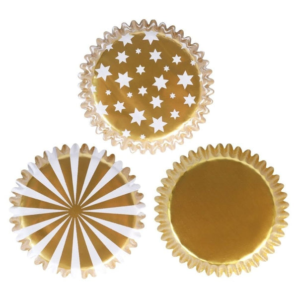 PME Metallic Gold & Silver Christmas Foil-lined Cupcake Cases x 100
