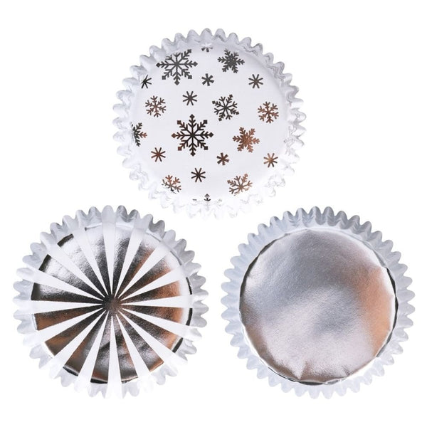 PME Metallic Gold & Silver Christmas Foil-lined Cupcake Cases x 100