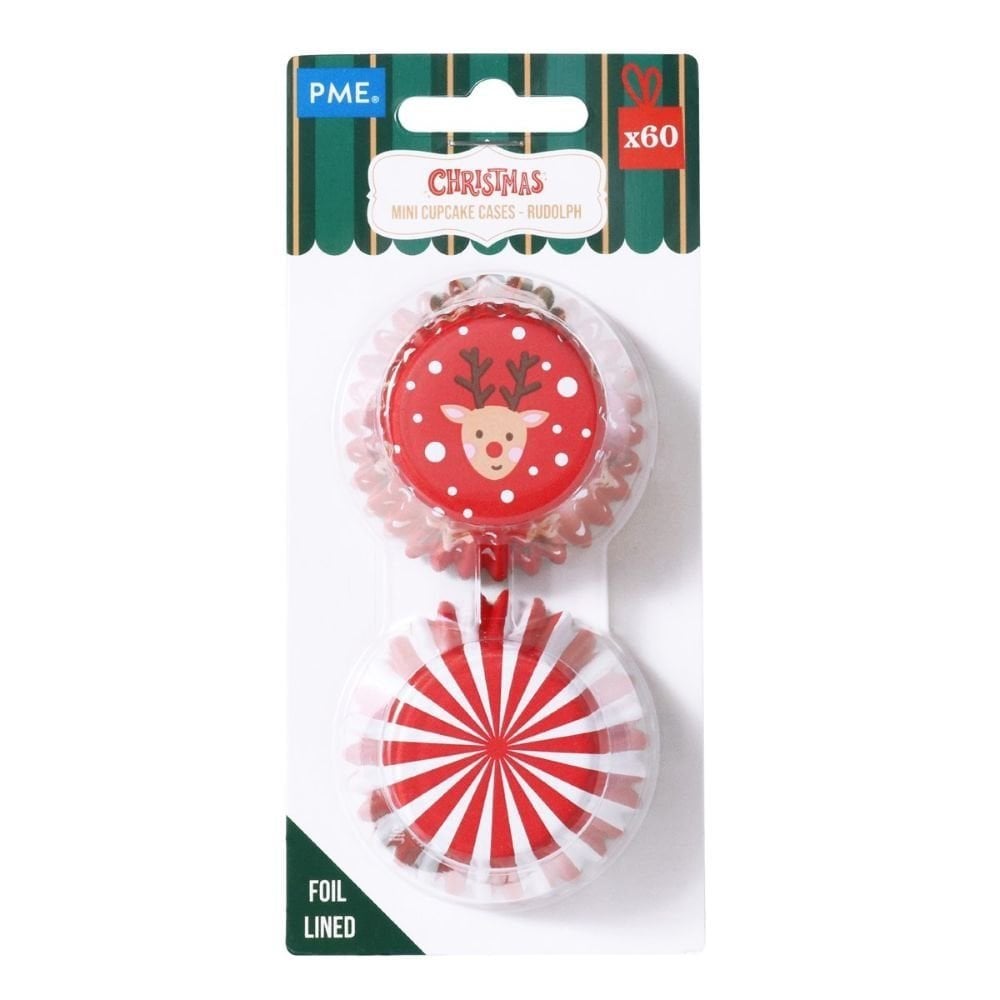 PME Rudolph Christmas Foil-lined Mini Cupcake Cases x 60