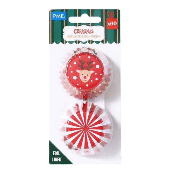 PME Rudolph Christmas Foil-lined Mini Cupcake Cases x 60
