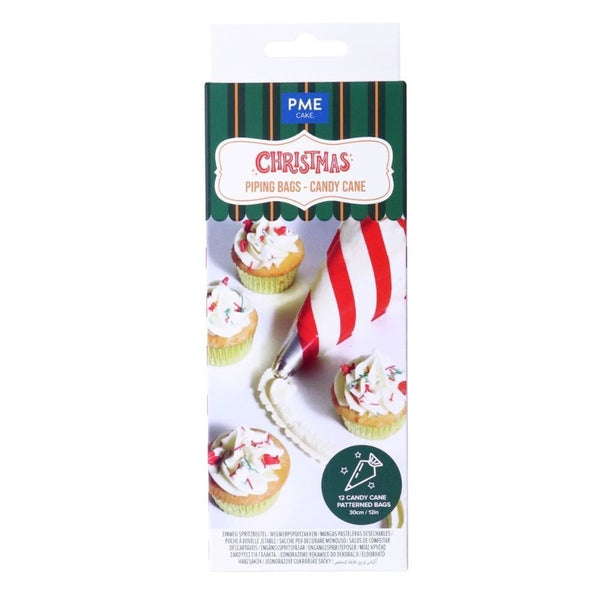 PME Candy Cane Christmas Disposable Icing Piping Bags x 12