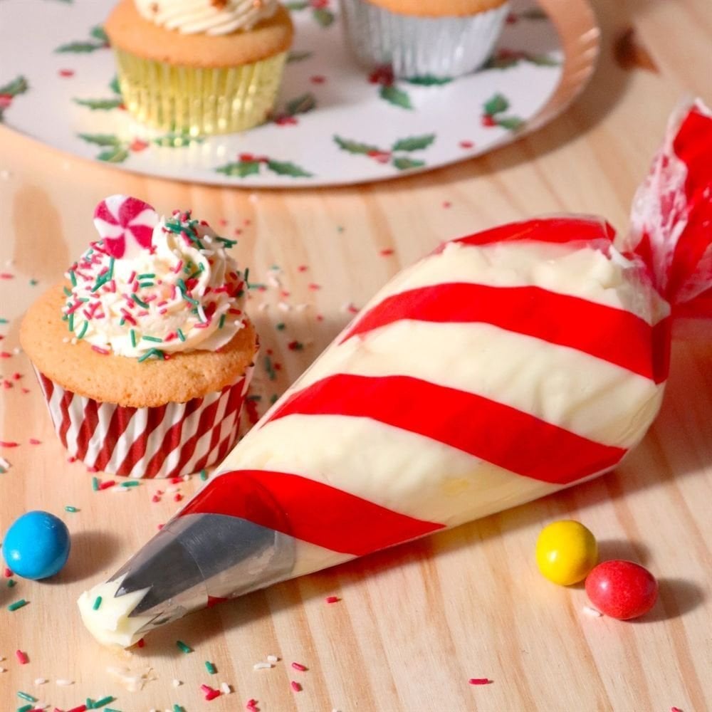 PME Candy Cane Christmas Disposable Icing Piping Bags x 12