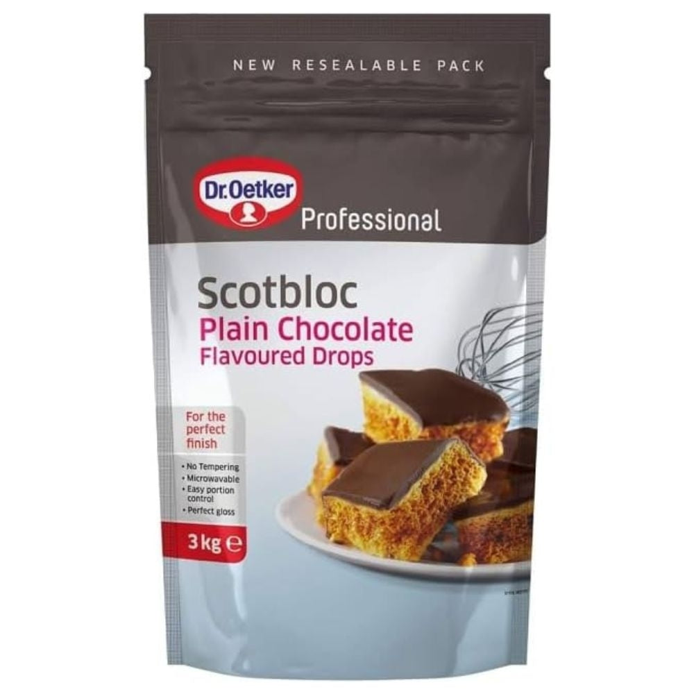 Dr. Oetker Professional Scotbloc Plain Chocolate Flavour Drops 3kg