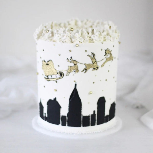 LissieLou Set Of 3 Professional Full Size Christmas Cake Stencils