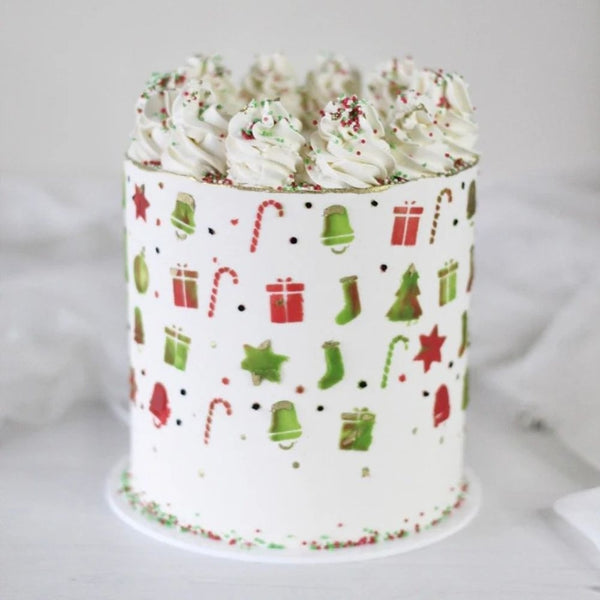 LissieLou Set Of 3 Professional Full Size Christmas Cake Stencils
