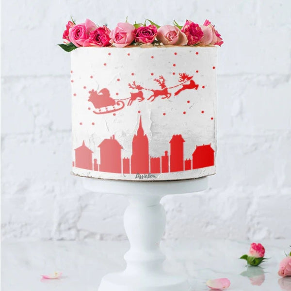 LissieLou Set Of 3 Professional Full Size Christmas Cake Stencils