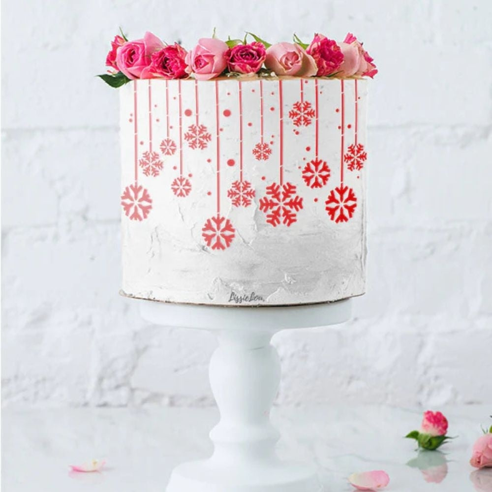 LissieLou Set Of 3 Professional Full Size Christmas Cake Stencils