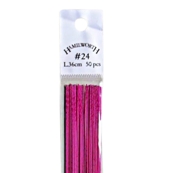 Hamilworth 24 Gauge Metallic Hot Pink Floristry Wire x 50