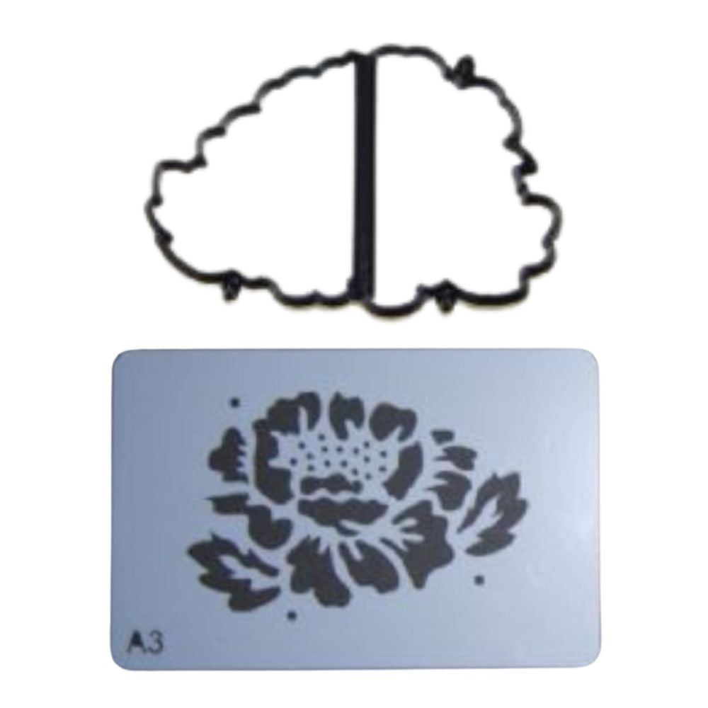 Patchwork Cutters Open Rose Sugarcraft Icing Stencil & Cutter
