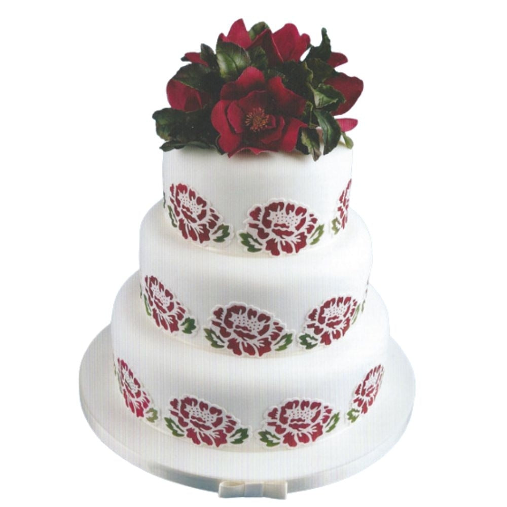 Patchwork Cutters Open Rose Sugarcraft Icing Stencil & Cutter