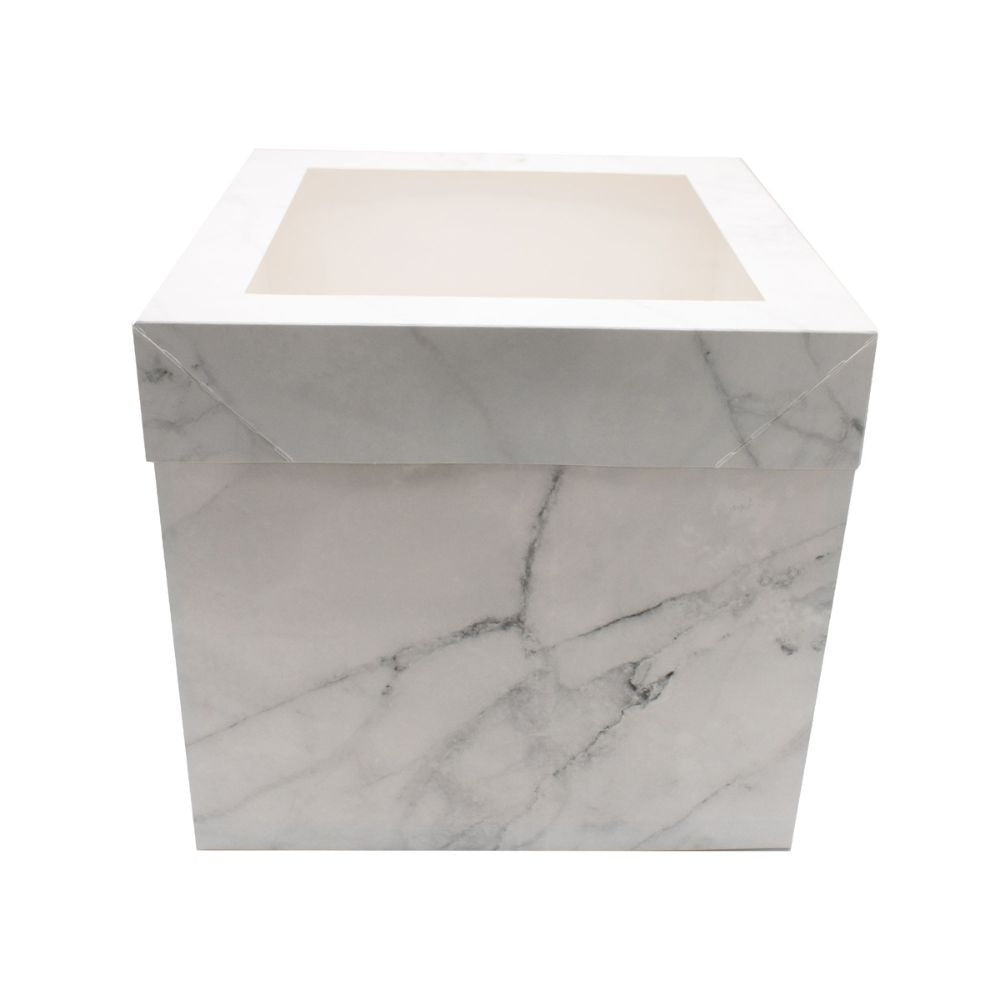 Simply Making Marble Luxury Gloss Finish Extra Deep Cake Box With Window