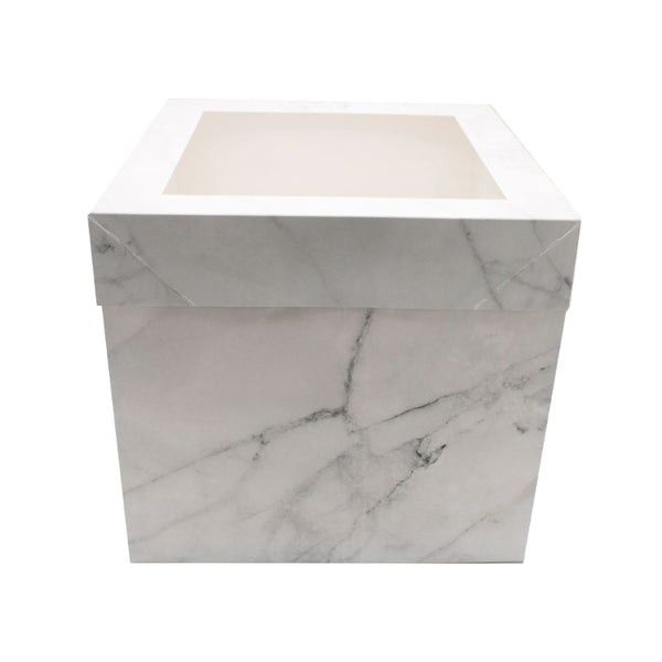 Simply Making Marble Luxury Gloss Finish Extra Deep Cake Box With Window