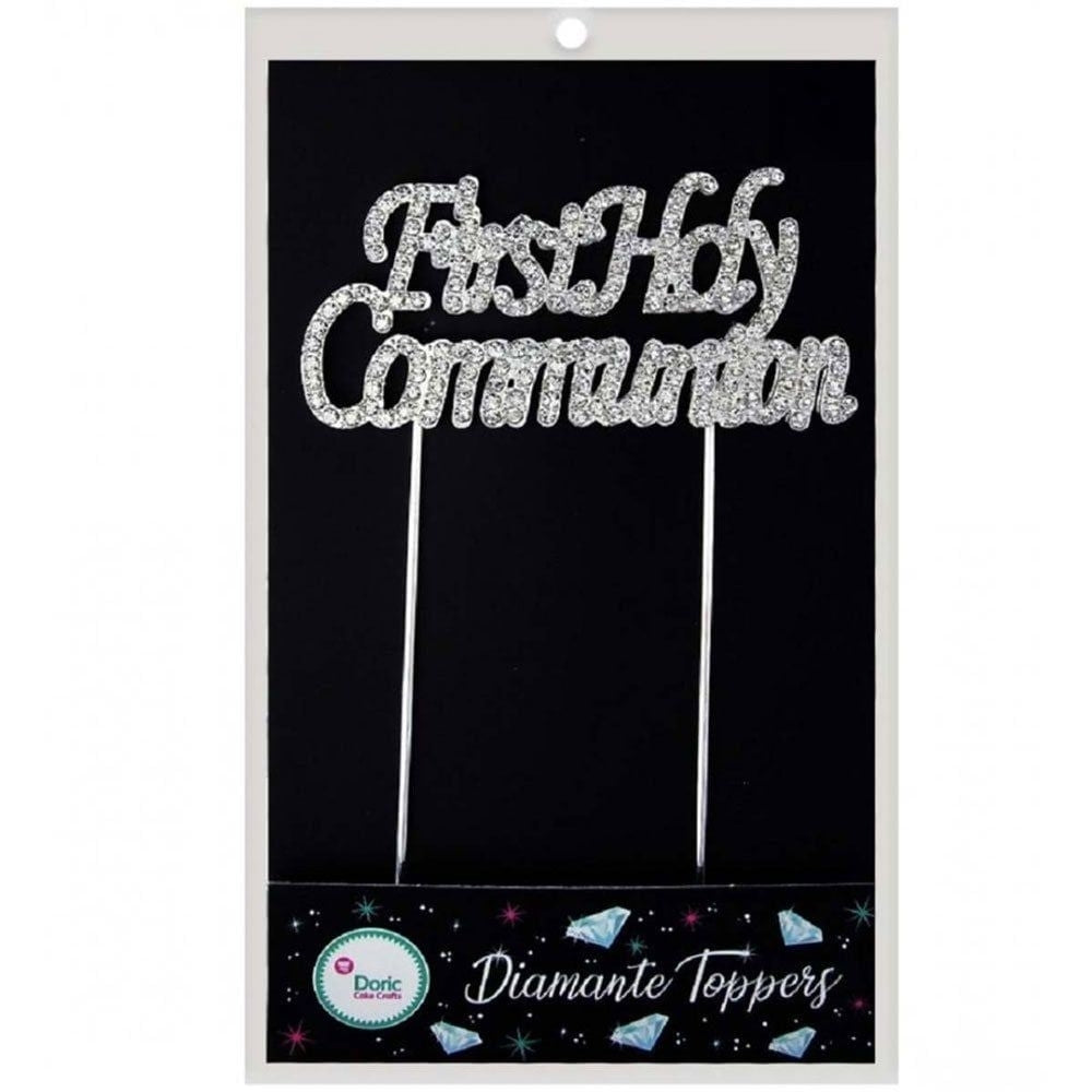 Doric Cake Craft First Holy Communion Diamante Cake Topper Pick