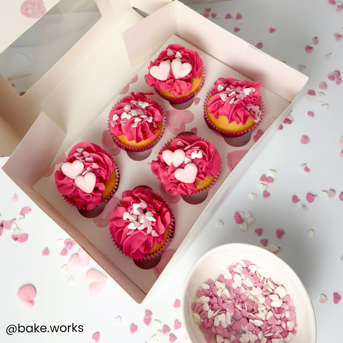 FunCakes Pink & White Hearts Sprinkles