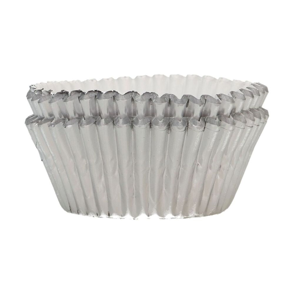 FunCakes Metallic Silver Foil Baking Cases x 48