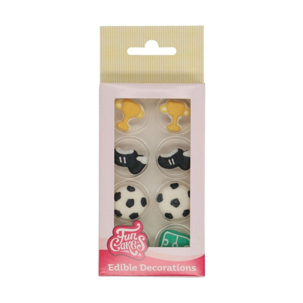 FunCakes Football Sugar Decorations Pack Of 8