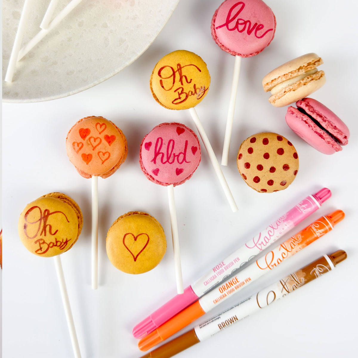 Fractal Colors Calligra Edible Ink Brush Pens - Orange