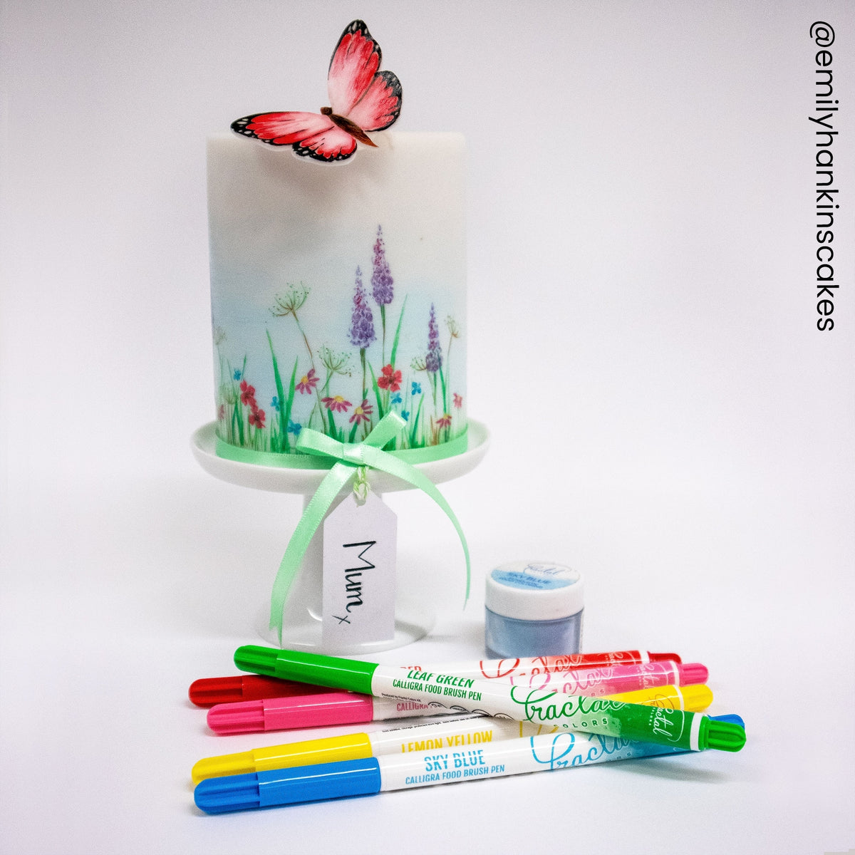 Fractal Colors Calligra Edible Ink Brush Pens - Sky Blue