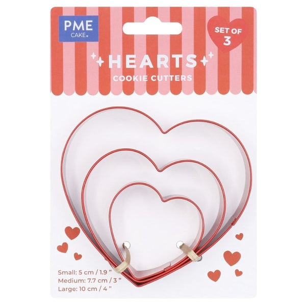 PME Hearts Valentines Cookie Cutter Set Of 3