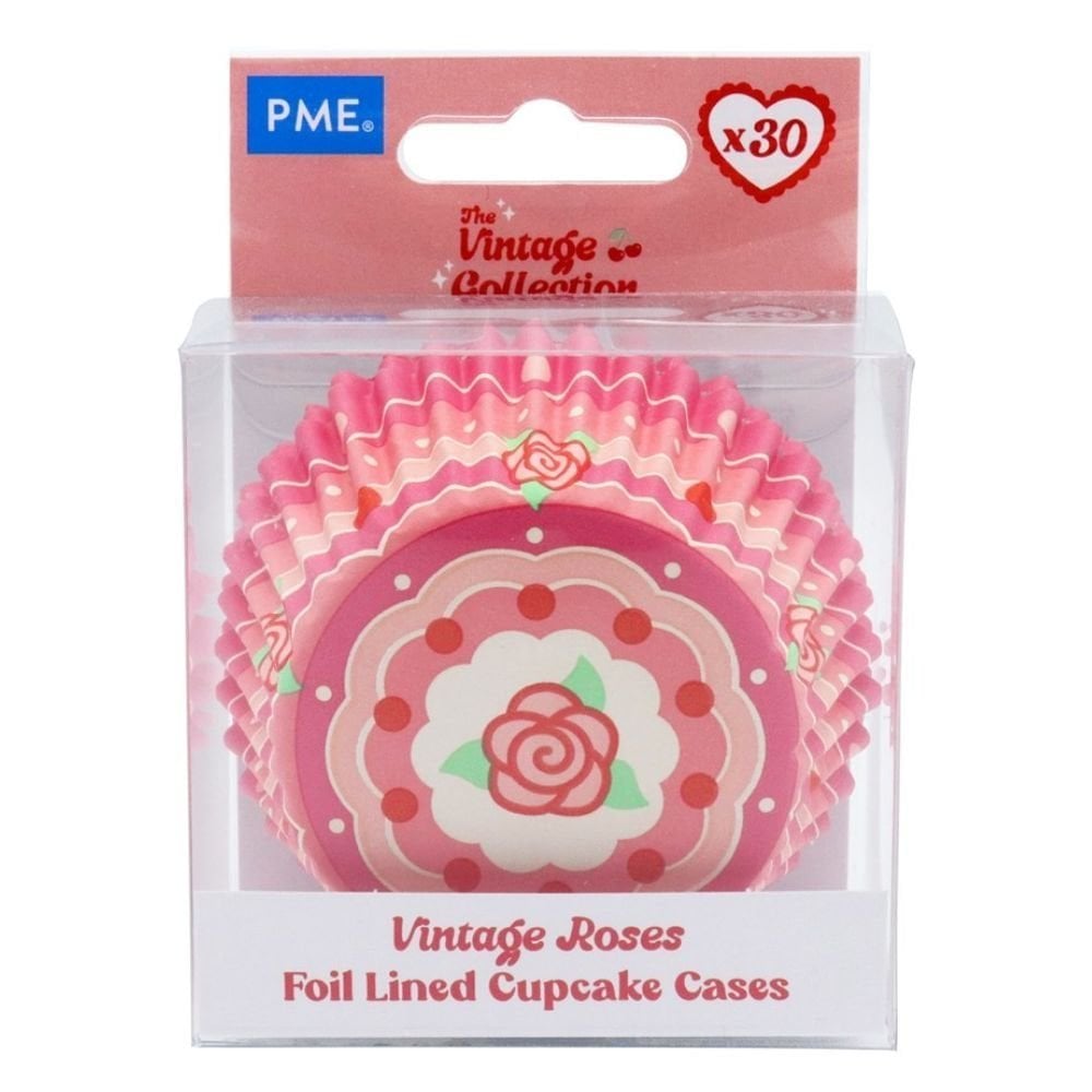 PME Vintage Roses Foil-Lined Cupcake Cases x 30