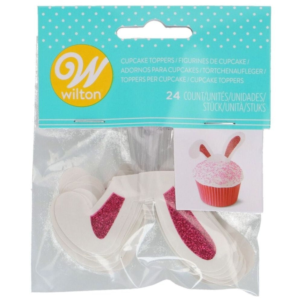 Wilton Glitter Bunny Ear Cupcake Picks x 24