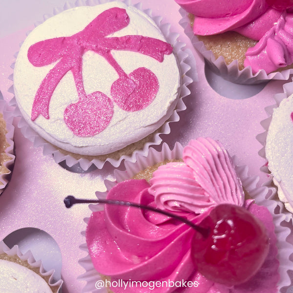 Simply Making Cherry Bow Cake & Cupcake Stencil