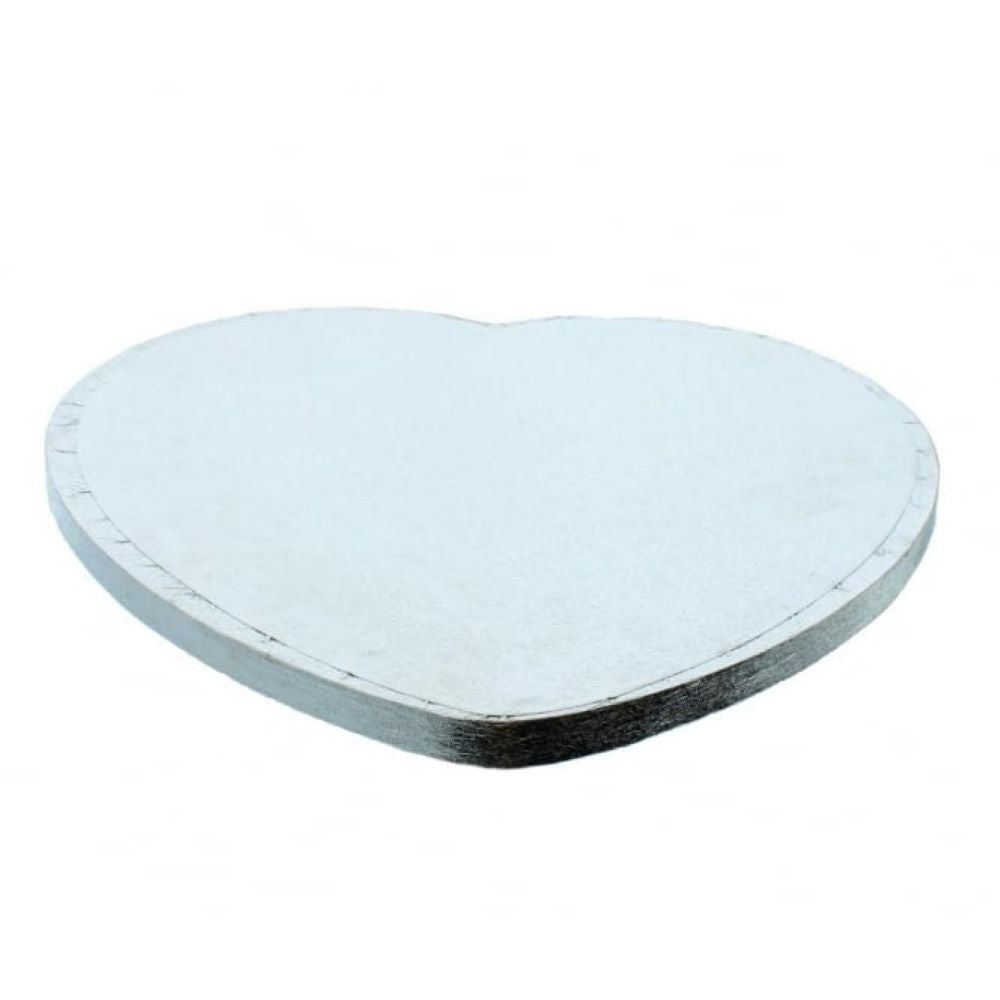 The Cake Decorating Co. Silver Heart Drum Cake Board