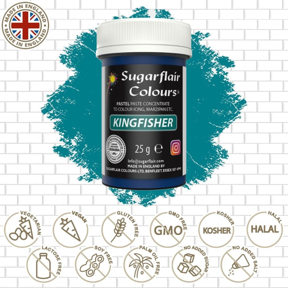 Sugarflair Kingfisher Blue - Pastel Paste Colouring 25g