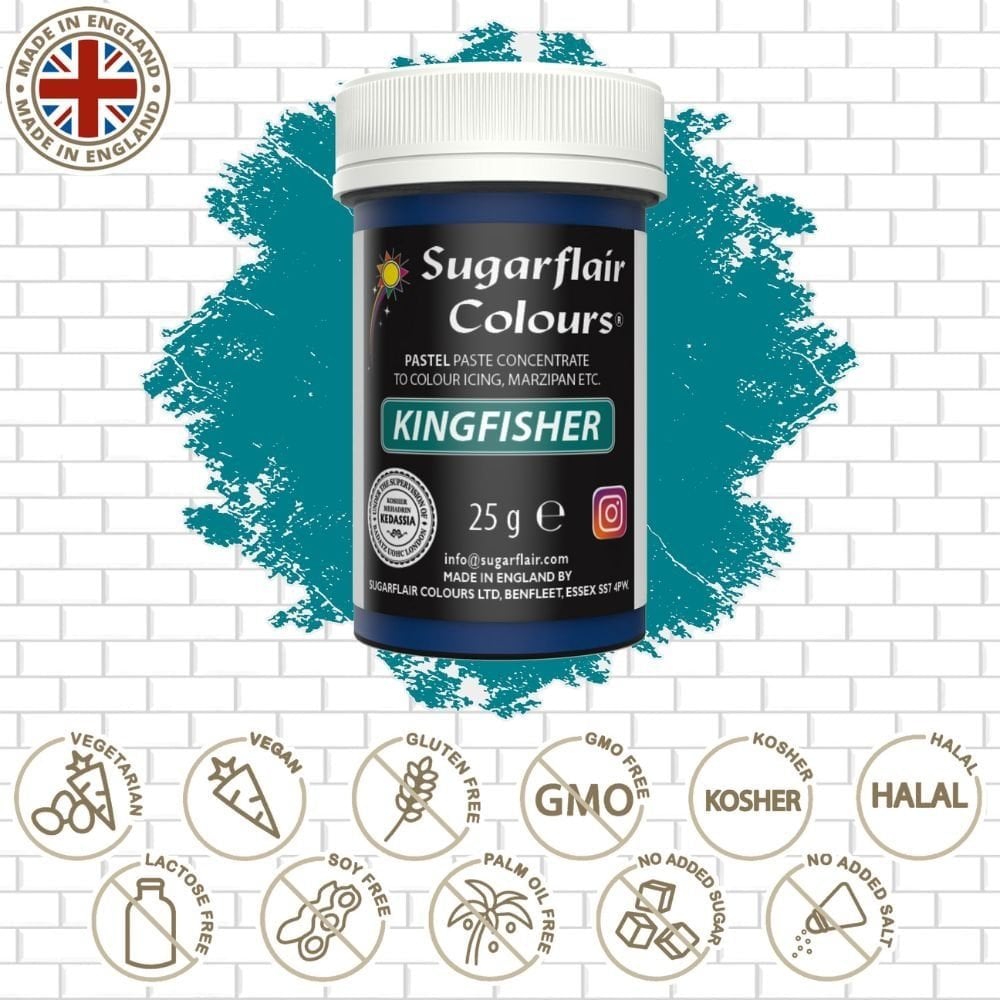 Sugarflair Kingfisher Blue - Pastel Paste Colouring 25g