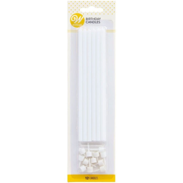 Wilton White Long Birthday Cake Candles x 12