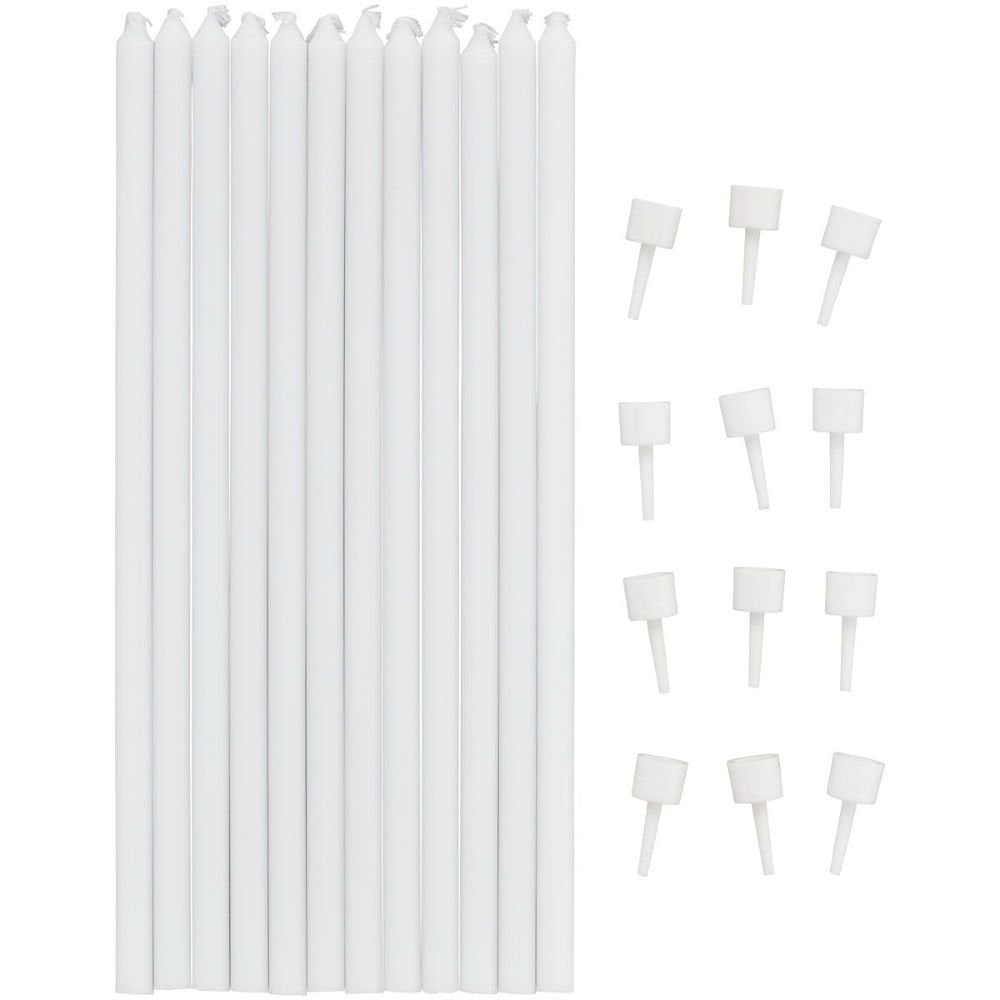 Wilton White Long Birthday Cake Candles x 12