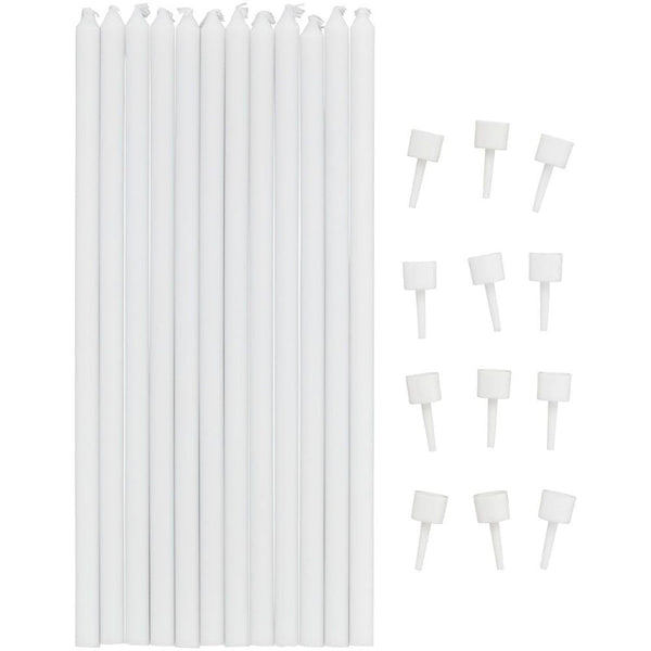 Wilton White Long Birthday Cake Candles x 12