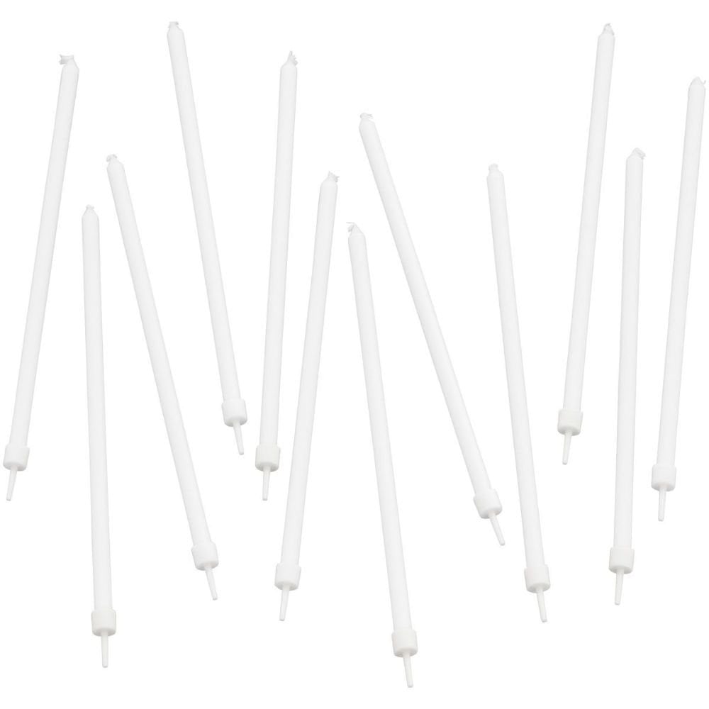 Wilton White Long Birthday Cake Candles x 12