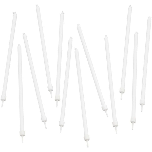 Wilton White Long Birthday Cake Candles x 12