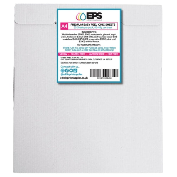 Edible Print Supplies Limited A4 Premium Easy Peel Edible Icing Sheets