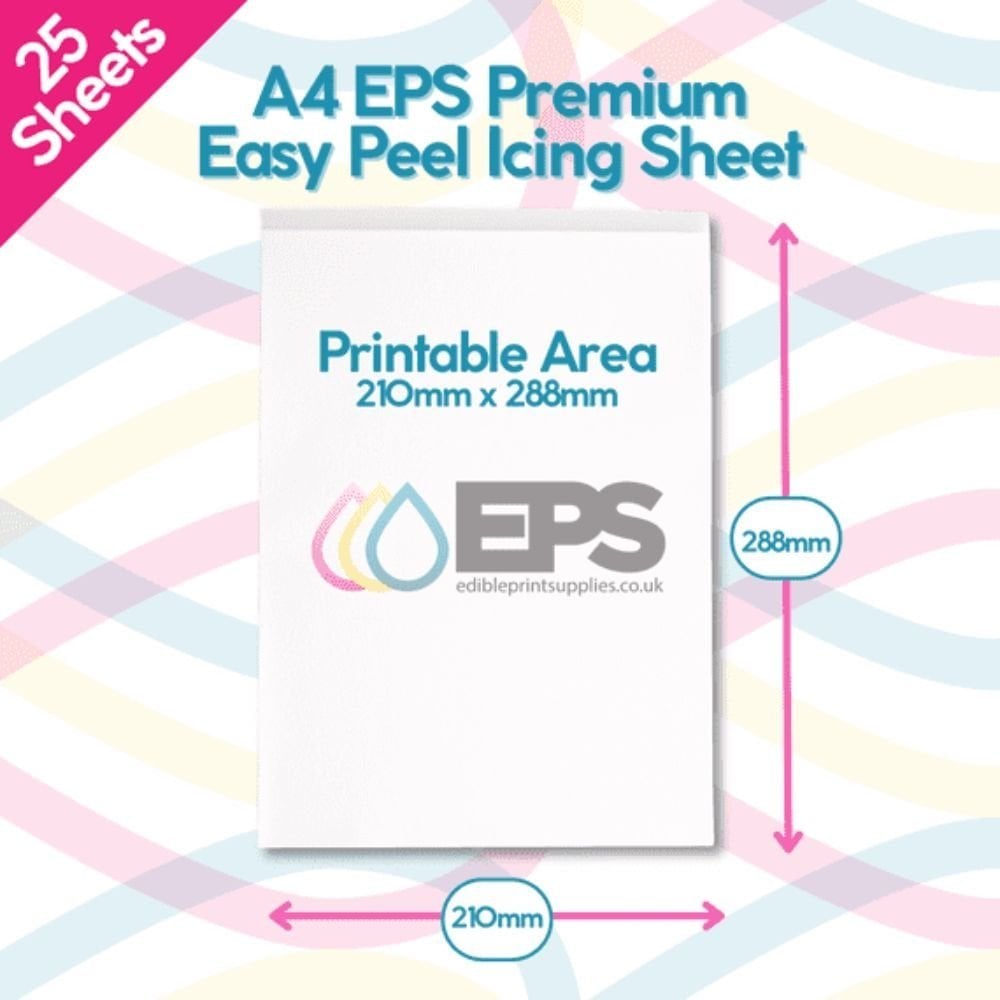 Edible Print Supplies Limited A4 Premium Easy Peel Edible Icing Sheets