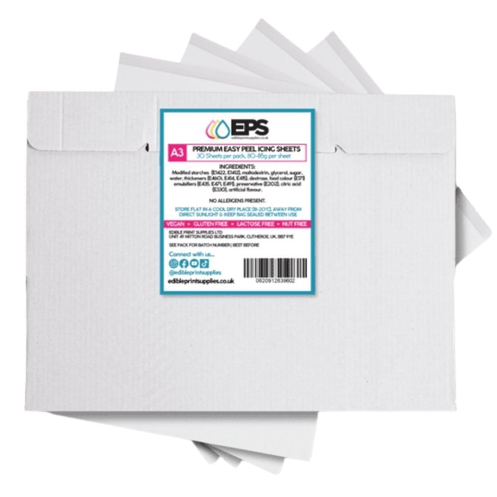 Edible Print Supplies Limited A3 Premium Easy Peel Edible Icing Sheets