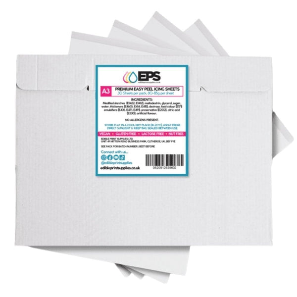 Edible Print Supplies Limited A3 Premium Easy Peel Edible Icing Sheets